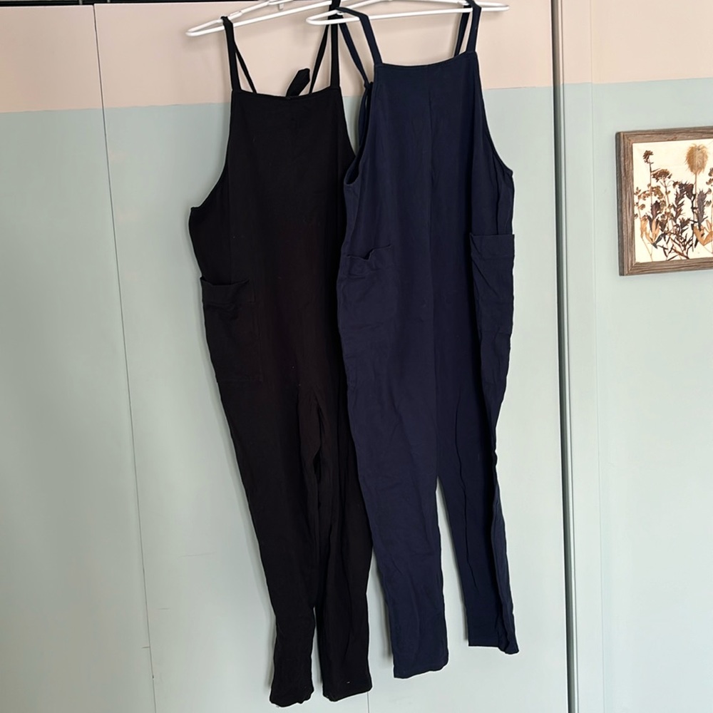 2 Quince maternity overalls bundle